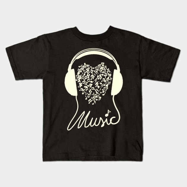 i love to Listen to Music and Gift for Musician and Music Lover Kids T-Shirt by Mewzeek_T